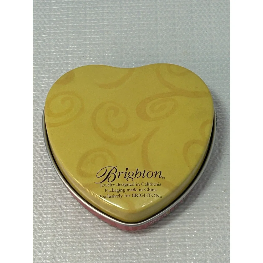 Vintage Brighton Jewelry Empty Heart Shaped Multi Color Tin